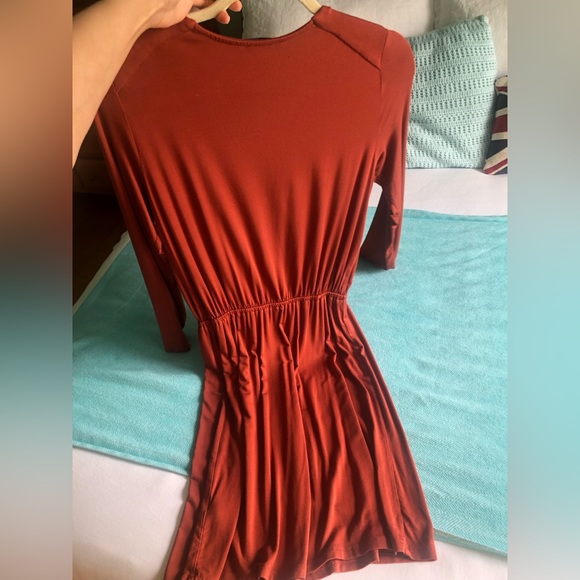 Amour Vert, Midi Modal Dress, Burnt Orange, XS - Picture 3 of 9